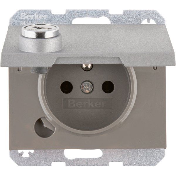 Berker - Steckdose m. Erdstift 6765117003 K.1,alu,ma,la