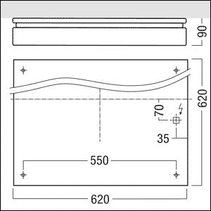 Zumtobel Group - Decken - /Wandleuchte LED - Wannenleuchte PERLUCE O #42182981 5000 - 830Q620LDEIP54