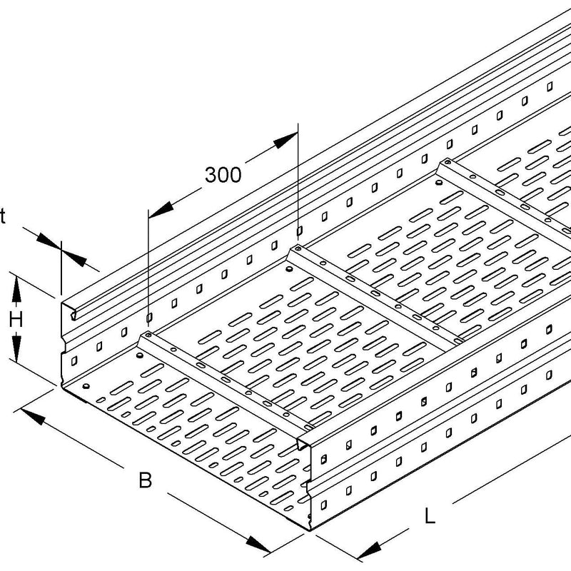 Niedax - Kabelrinne Weitspannkabelrinne WRL 150.400/3 F 150x400x3000mm − 3 Meter