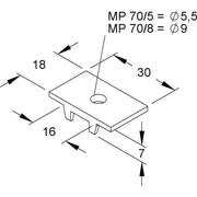 Niedax - Montageplatte für Kabeltragsystem Montageplatte MP 70/5 − 50 Stück