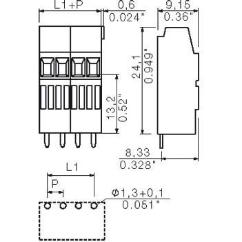 Weidmüller - Leiterplattenklemme LP Klemme Raster 3.5 LM1N 3.5/2 3.2 OR − 100 Stück