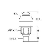 Turck - Optisches/Akustisches Signalgerät LED-Anzeige K30LMXXPPB2Q Kennleuchte − 1 Stück