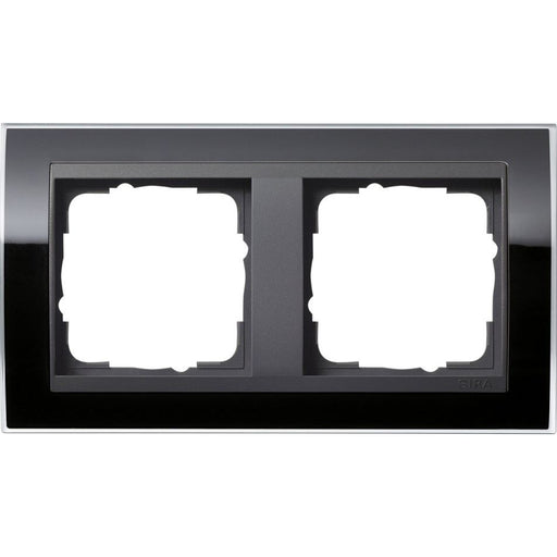 Gira - Abdeckrahmen 2fach 0212738 klar schwarz