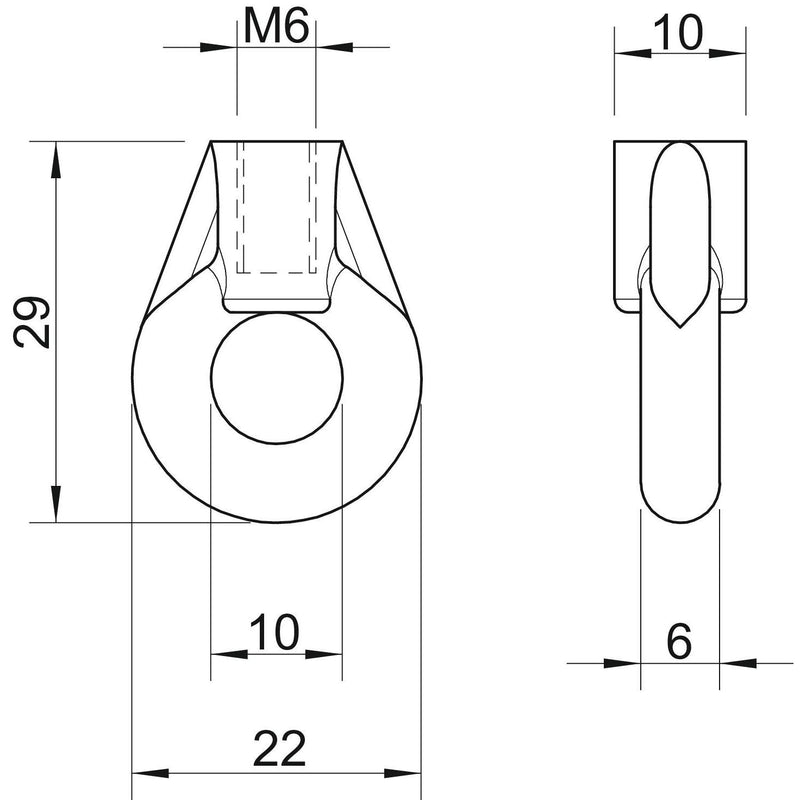 OBO Bettermann - Ringmutter Ringöse 2084 K M6 galv.vz − 100 Stück