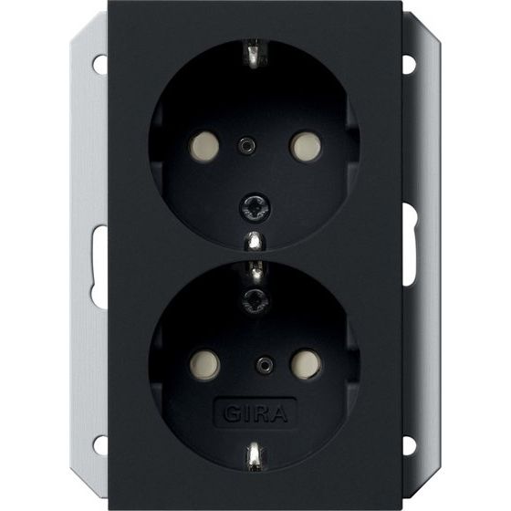 Gira - Steckdose Schuko-Steckdose 2f. sw 2735005 UP-Dose