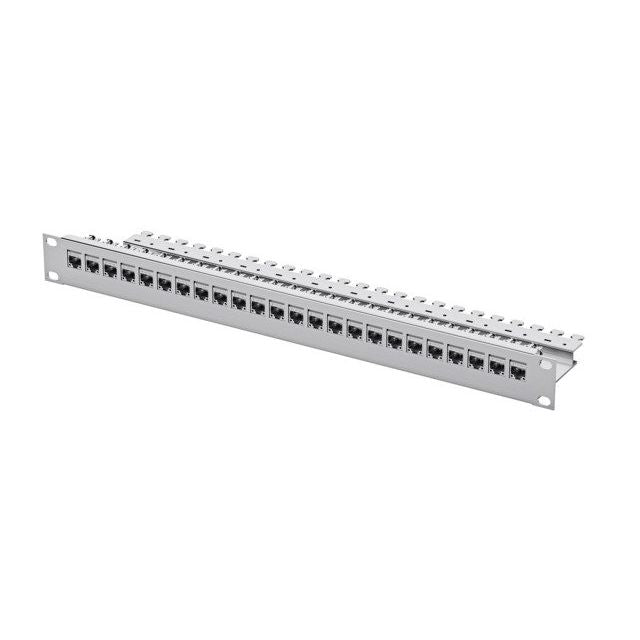 Telegärtner - Patchpanel Kupfer 19Z Modulträger 1HE 100007021 RAL 7035 incl. KAF