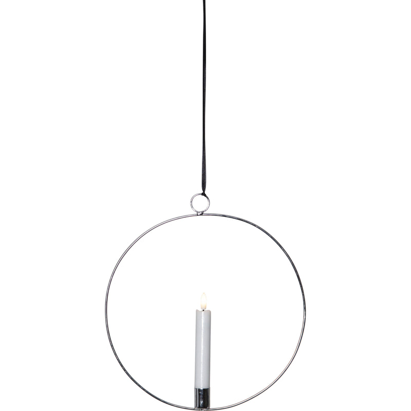 Star Trading - Festbeleuchtung LED-Kerze 063-43 silber,hängend,D28cm
