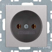 Berker - Steckdose alu/samt 6167036084 ohne Schutzkontakt