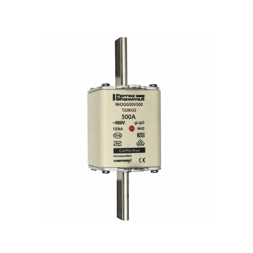 Mersen - Messersicherung Sicherungseinsatz NH gG NH2GG50V500 Gr.2 500A sfü KM − 3 Stück