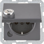 Berker - Steckdose SCHUKO-Steckdose anth/mt 41636086 Schraub-Liftklemmen