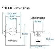 Sungrow - Stromwandler Strommesswandlerset 100A CT 3Stück