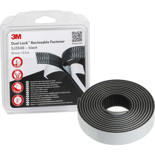 3M - Klettband Druckverschluss SJ3540/IPS 25mmx2,5m, 5,7mm − 4 Stück