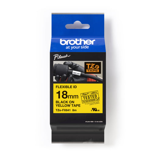 Brother - Schriftband Schriftbandkassette TZe-FX641 BF.gelb/DF.schwarz