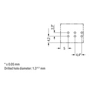 WAGO - Leiterplattensteckverbinder Stecker für Leiterplatten 890-853 3-polig,grau − 100 Stück