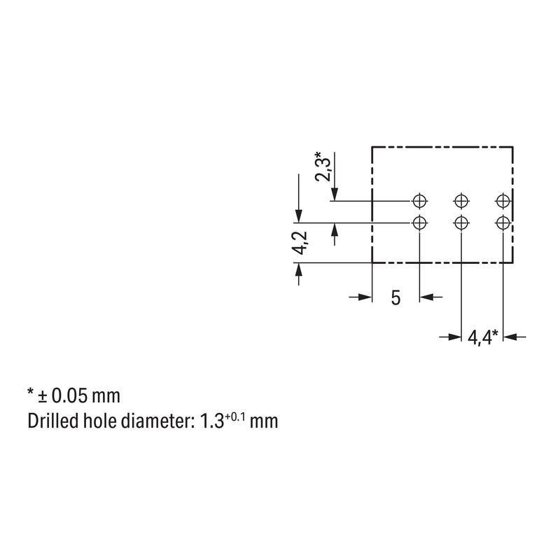 WAGO - Leiterplattensteckverbinder Stecker für Leiterplatten 890-853 3-polig,grau − 100 Stück