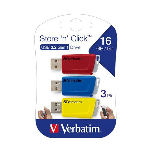 Verbatim - Speichermedium digital USB 3.2 Stick 16GB 49306 StorenClick,rt-bl-ge