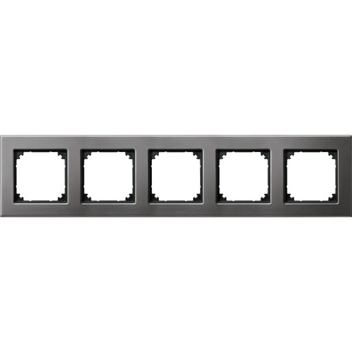 Merten - Abdeckrahmen Metallrahmen 5f.rho/gr 475514 waage/senkrecht
