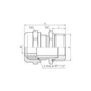 Jacob - Kabelverschraubung PERFECT Kabelverschraubung 50.112/EMV/R EMV NPT 1/2 − 100 Stück