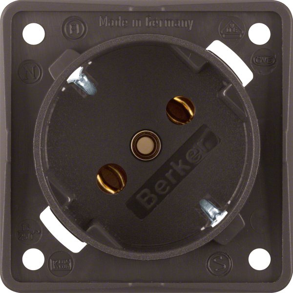 Berker - Steckdose SCHUKO-Steckdose 45Grad 841852521 braun, damasziert