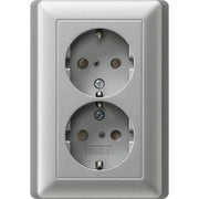 Gira - Steckdose Schuko-Doppelst.dose alu 078326