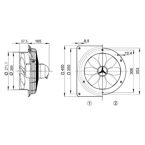 Maico - Explosionsgeschützter Ventilator Axial-Wandventilator DZQ 25/2 B Ex e ex-geschuetzt