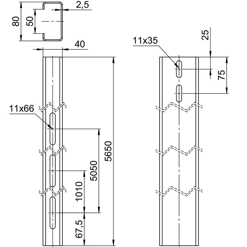 OBO Bettermann - Solar-Montageprofil Trägerprofil TP 1000 FT f. Freiflächensystem