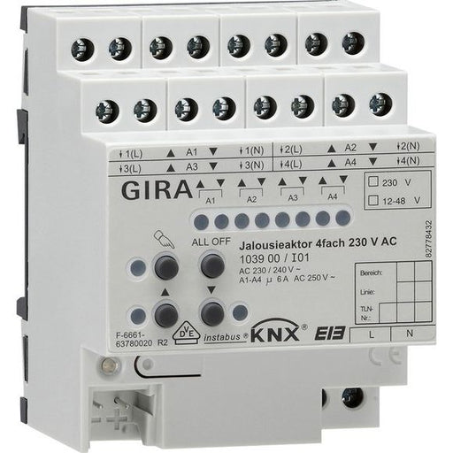 Gira - Bussystem-Jalousieaktor Jalousieaktor 4fach REG 103900 KNX/EIB 230V AC