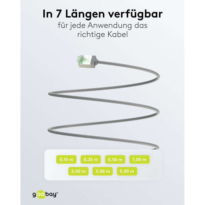 Goobay - Patchkabel Kupfer Patchkabel U/FTP Cat8.1 74345 Ultraflexibel,slim,g