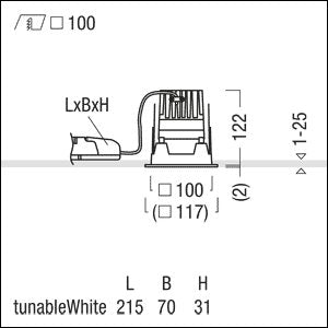 Zumtobel Group - Downlight/Strahler/Flutlicht LED - Einbauleuchte P - INFQ100H #60818697 2700 - 6500K