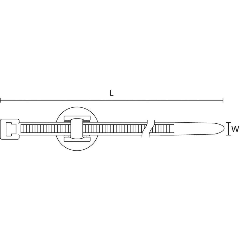 HellermannTyton - Kabelbinder Befestigungbinder T50RFT8GSD 2-teilig − 3000 Stück