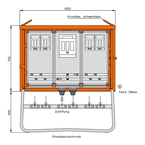 Walther Werke - Baustromverteiler Gruppenverteiler WGV0070 173kVA 4Abg.(Sila)