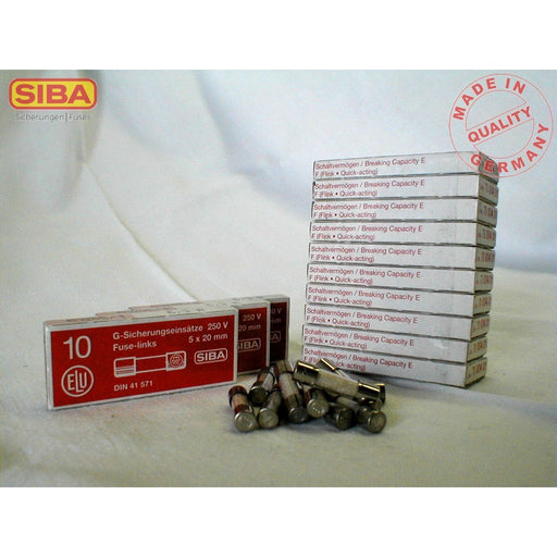 Siba - Zylindrische Sicherung G-Sicherung F 2,5A 171100 5x20 250V − 100 Stück