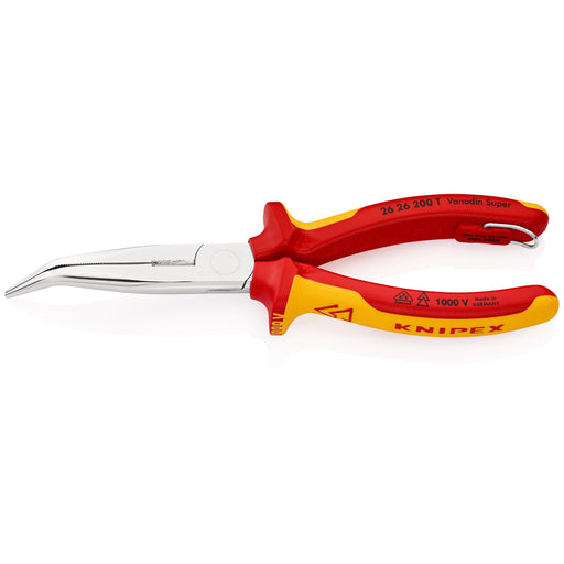 Knipex - Flachzange VDE Flachrundzange 26 26 200 T 200mm, mit Schneide