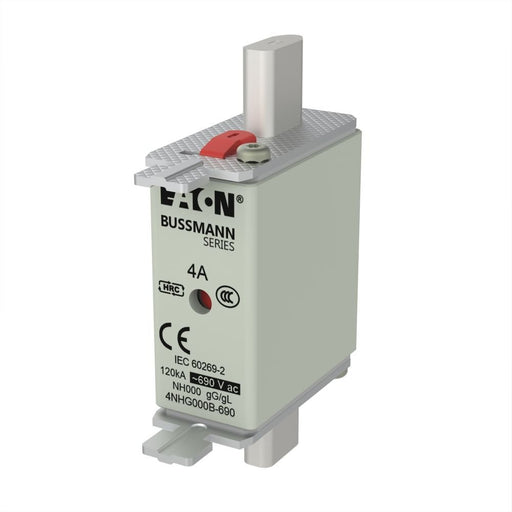 Eaton - Messersicherung Sicherungseinsatz Nieders. 4NHG000B-690 4A AC 690V 120kA − 3 Stück