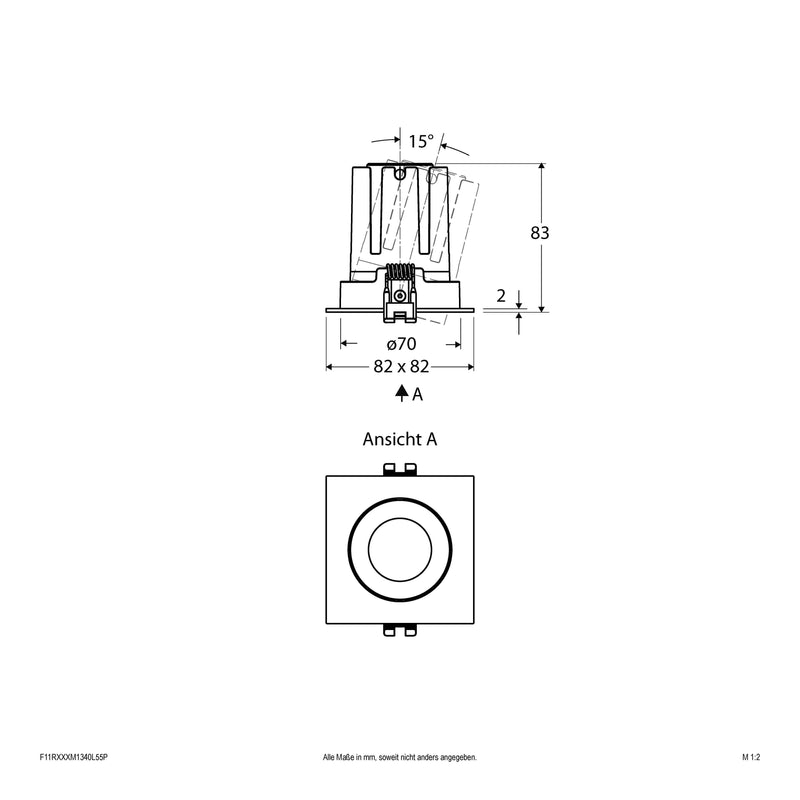 EVN Lichttechnik - Downlight/Strahler/Flutlicht LED-Einbauleuchte modular F11RXXXM1340L55P Konfigurationstype