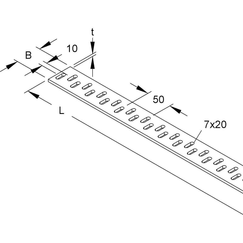 Niedax - Sprosse für Kabelleiter Flacheisensprossen SPM 50X5/3 B − 3 Meter