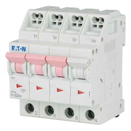 Eaton - Leitungsschutzschalter PLI-C2/3N C 2A, 3p+N Steckkl