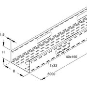 Niedax - Kabelrinne Verteilerrinne RSV 110.150/6 S OV 110x150x6000mm − 12 Meter