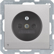 Berker - Steckdose SCHUKO-Steckdose alu/lack 6765106084 LED-Orientier.licht