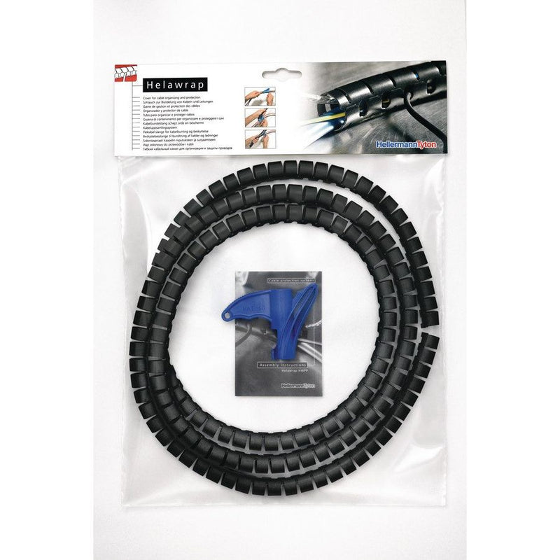 HellermannTyton - Kabelbündelungsschlauch Spiralschlauch +Werkzeug HWPP16L2 BK+WZ(VE2m) schwarz