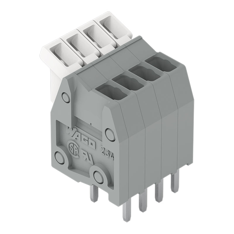 WAGO - Leiterplattenklemme 234-206 Drücker,0,5mm²,grau − 70 Stück