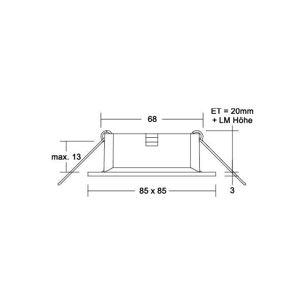 Brumberg Leuchten - Downlight/Strahler/Flutlicht Einbaudownlight 27067180 ohne Fassung