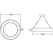 Brumberg Leuchten - Pendelleuchte LED-Pendel-Ringleuchte 13932164 DALI DT6, D1m, H35mm