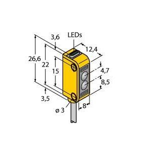 Turck - Reflexions-Lichtschranke Opto Sensor Q12AB6LP W/30 Lichtschranke − 1 Stück