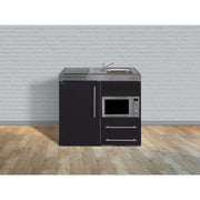 Stengel - Mini-Küche Miniküche Premiumline MPMSM100MWIKFliBre Schwarz matt