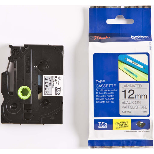Brother - Schriftband Schriftbandkassette TZe-M931 si./metallic schwarz