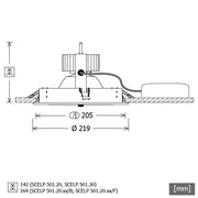 LTS Licht&Leuchten - Downlight/Strahler/Flutlicht LED-Einbaustrahler SCELP 501.20.35/B sw Backware 35° D219
