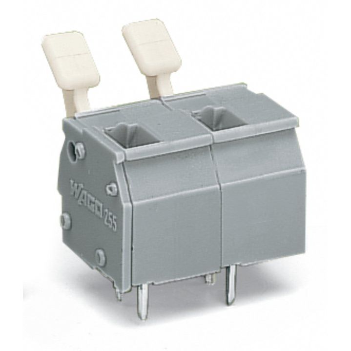 WAGO - Leiterplattenklemme 255-612/333-000 Drücker,2,5 mm²,grau − 10 Stück
