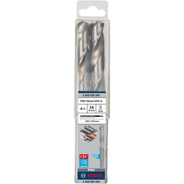 Bosch - Bohrer PRO Metal HSS-G 2608585595 Spiralbohrer 16 x