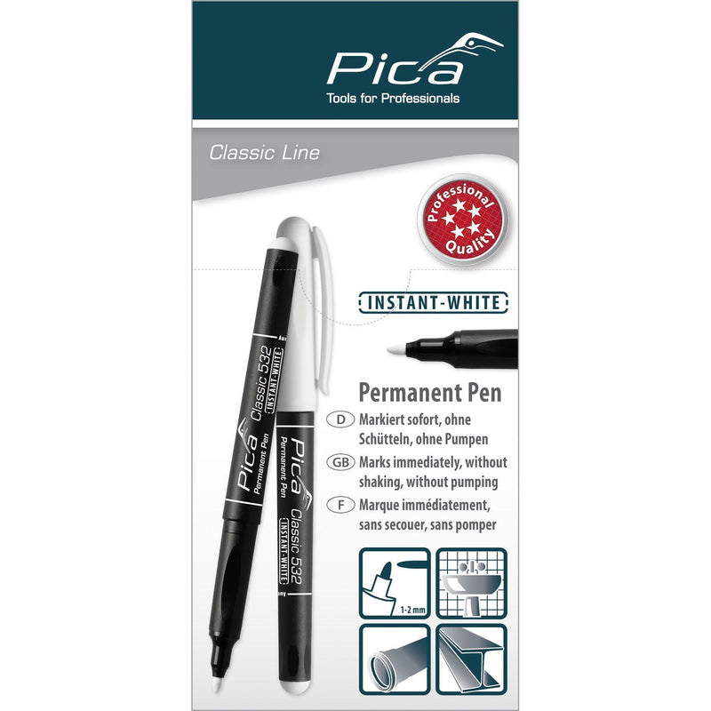 Pica-Marker - Markierungsstift Permanent Pen 532/52 1-2mm, INSTANT WHITE